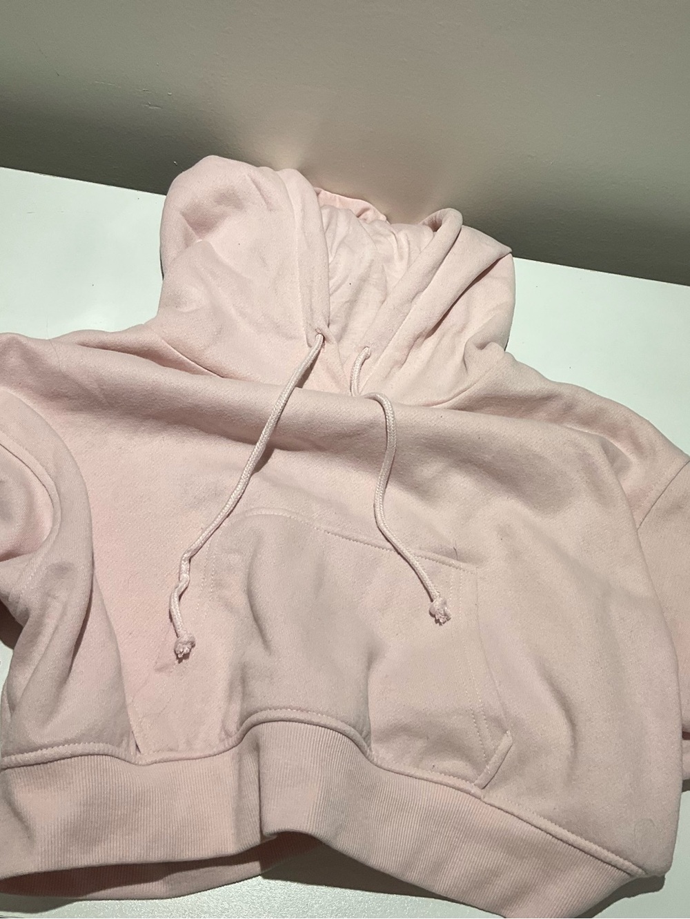 Women's Pink Cropped Hoodie Sweater